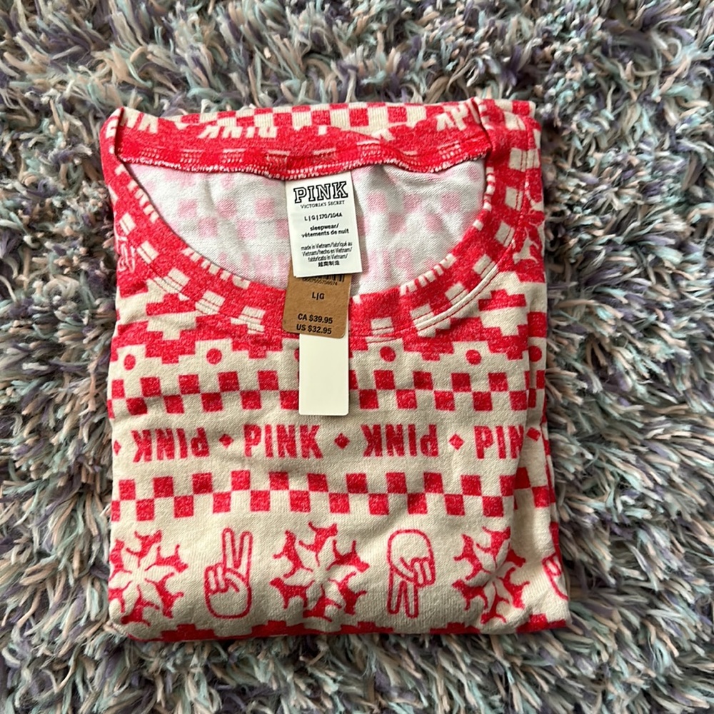PINK VICTORIA’S SECRET COZY LONG-SLEEVE SLEEP SHIRT - Picture 5 of 11